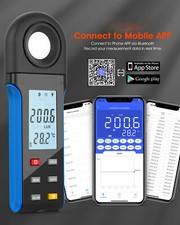 Handheld Digital Light Meter with Bluetooth APP Function 0.01-400,000 Lux 270°