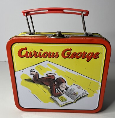Curious George Metal Tin Lunchbox Reading George VERY NICE EBay curious-george-metal-tin-lunchbox-reading-george-very-nice-ebay