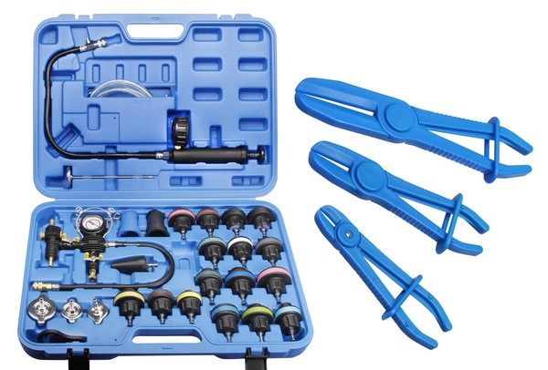 28 Tlg. KüHlsystemtester KüHlerabdrüCkgeräT + 3-Tlg Schlauchklemmen Zangen-image