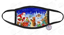 Personalized Christmas Santa Claus Custom FACE MASK COVER Reusable Washable