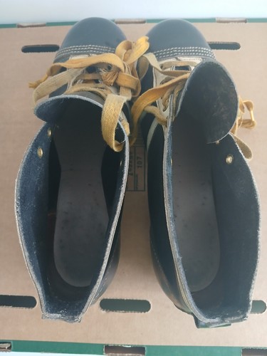 Raro Fortezza Regd. Stivali da calcio vintage in pelle nera taglia 8 anni 60/70 - Foto 11 di 15