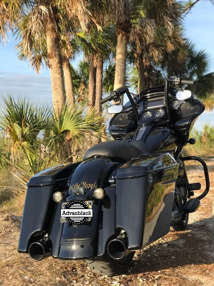 Vivid Black Rear Fender Extension Fits Harley Touring Street Road Glide 2009+ - Image 4 of 4