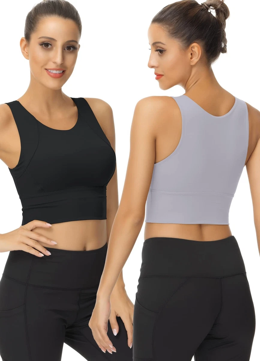 Lykoxa High Neck Sports Bra For Women Longline Full Back Coverage