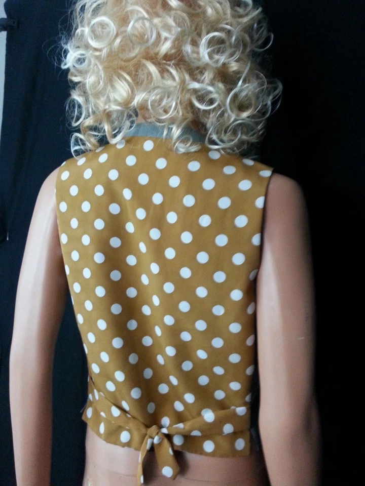 De Colección The Limited Chaleco Pin Rayas Gris Lunares Dijes Tachuelas Disco Steampunk M/L Foto 3 de 4