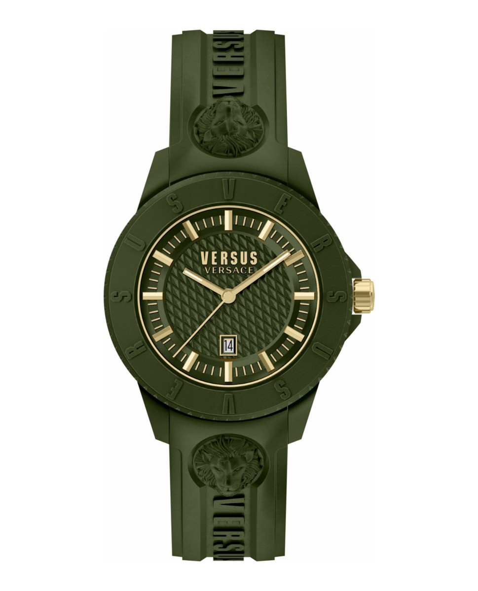 VERSACE 黒。オリーブグリーン？ ベルト 85cm ヴェルサーチ ベルト メデューサ レザー シルバー グリーン め