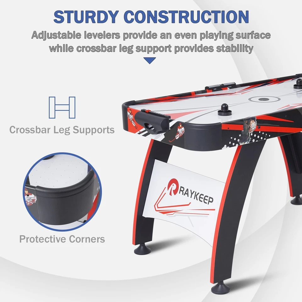 54" Air-Powered Hockey Table 12V  Sport Hockey Game Pushers Pucks LED Scoreboard - Image 3 of 4