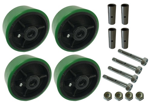4 Heavy Duty Caster Wheels Set  4" 5" 6" 8" (G) Polyurethane on Cast Iron Wheel - Afbeelding 10 van 17