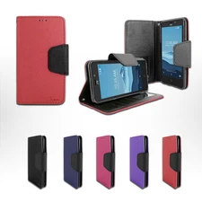 For Walmart ZTE ZFive 2 /Z836 PU Leather Wallet Flip Card Holder Cover Case