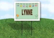 LYNNE WELCOME BABY GREEN 18 in x 24 in Yard Sign Road Sign with Stand