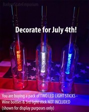 Pack of 2 LED Light Sticks for Wine Bottles Lamp Table July 4 Christmas 7 Colors
