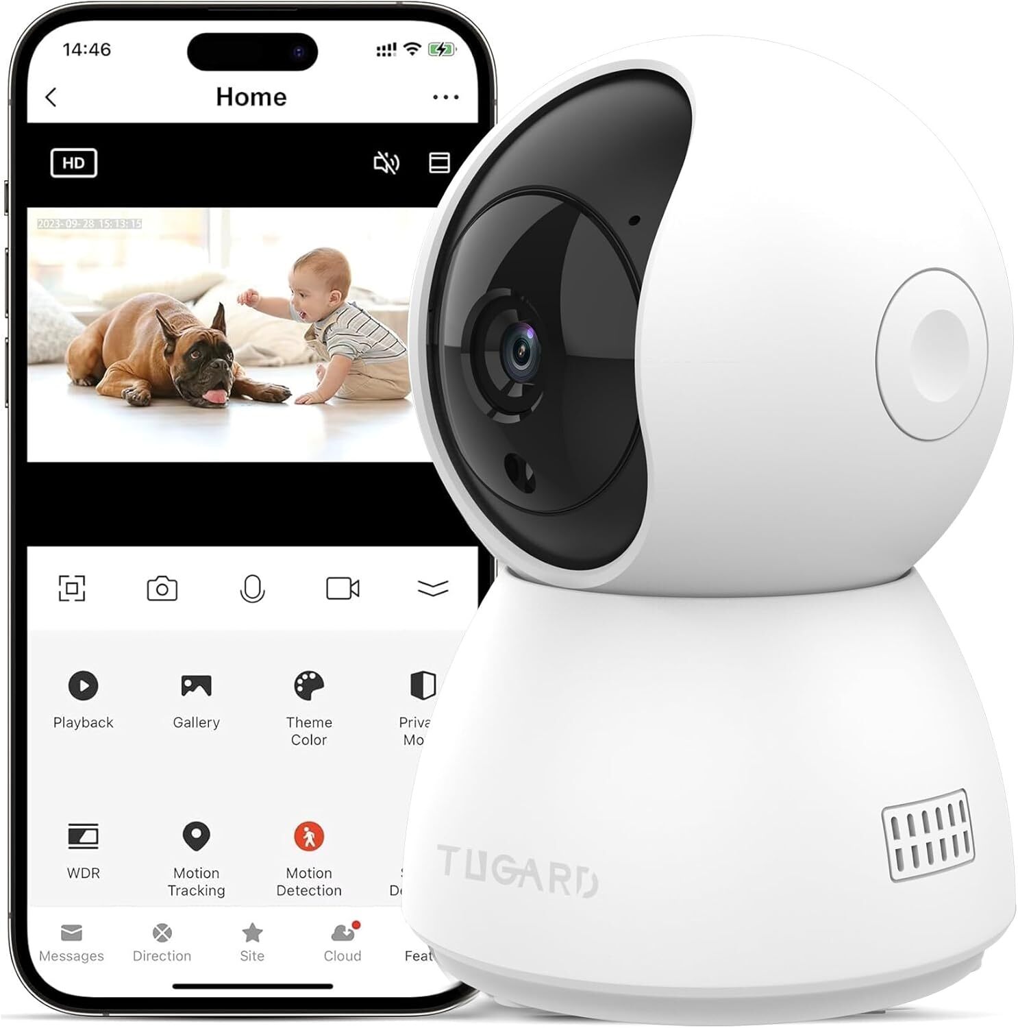 2MP Indoor Security Camera with Phone App for Home and Pet Monitoring-image