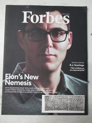 FORBES MAGAZINE MARCH 2020 NEW BILLIONAIRE R.J. SCARINGE RIVIAN AUTOMAKER