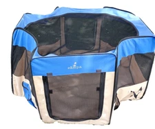 Zampa 54" Pet Playpen, Screened, Foldable Portable Dog, Cat, Puppy Kennel Tent