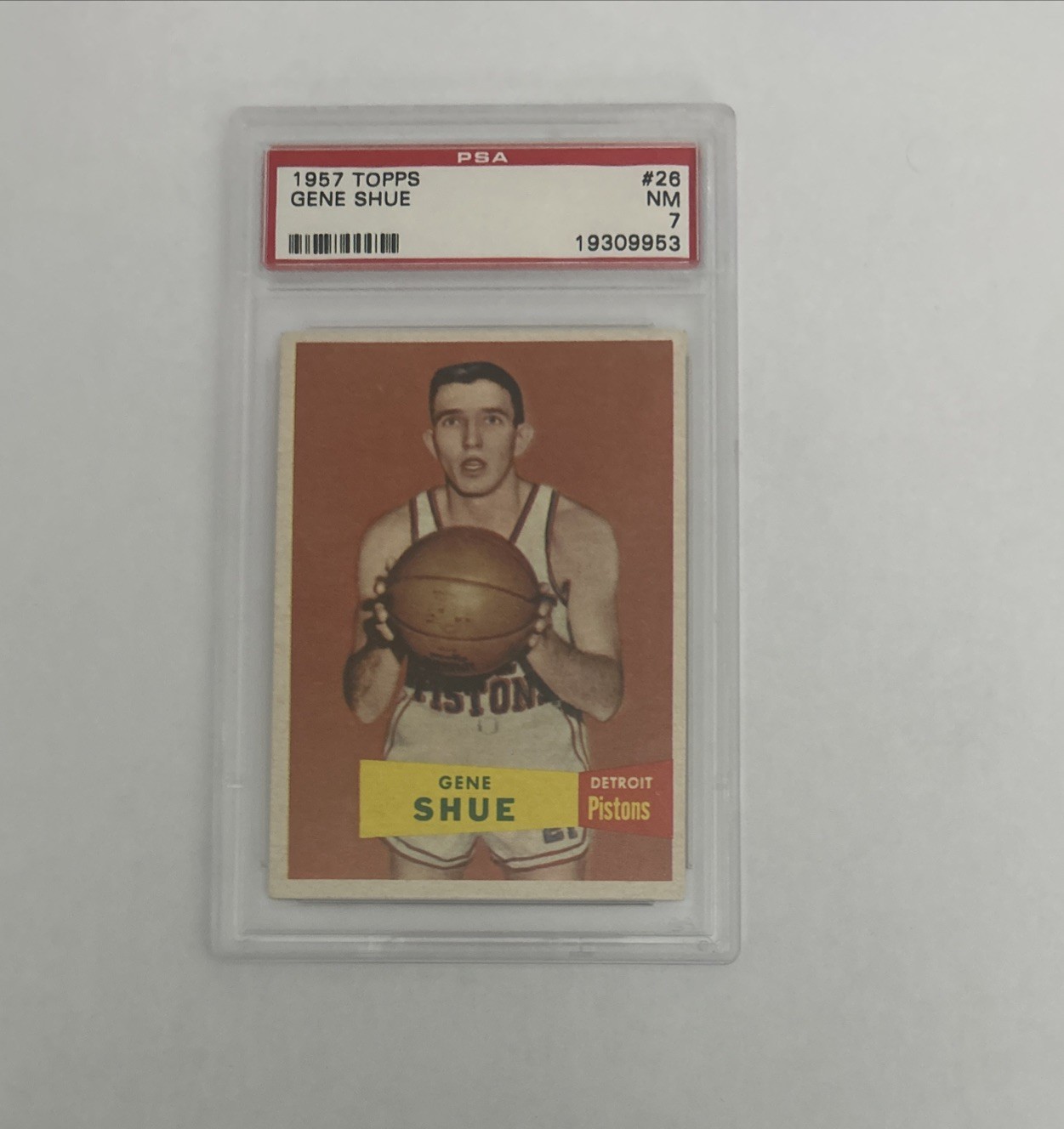 1957-58 Topps Basketball #26 Gene Shue Psa 7 Rookie
