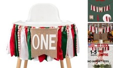 Italian Picnic Theme 1st Birthday High Chair Banner - Pizza Themed Fabric