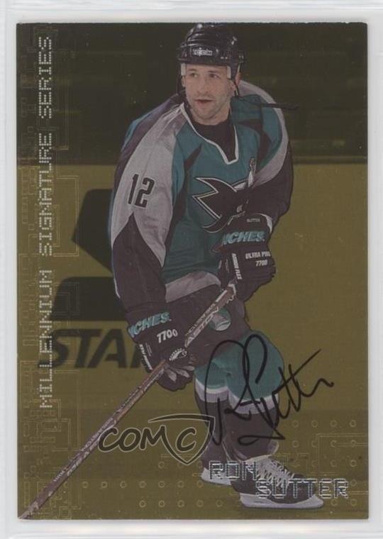 1999 ITG Be A Player Millennium Signature Series Gold Ron Sutter #208 Auto 0h1