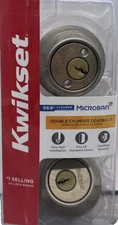Kwikset 96650-493 Security Double Cylinder Deadbolt Antique Brass 13766 Keyed