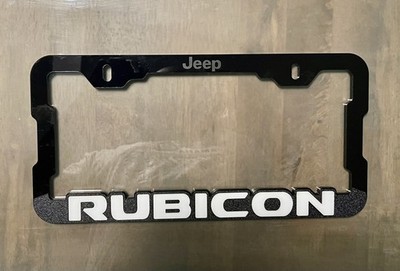 JEEP RUBICON 3D Acrylic License Plate Frame WHITE Letters