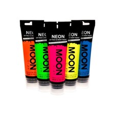 Moon Glow Supersize 2.54oz Blacklight Neon UV Face Body Paint - Set of 5 tu...