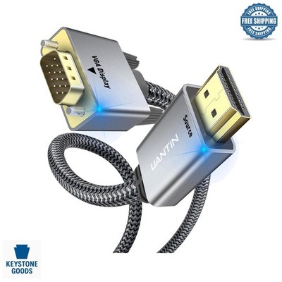 6ft Gold-Plated HDMI to VGA Adapter Cable - 1080p@60Hz, Braided, High-Speed