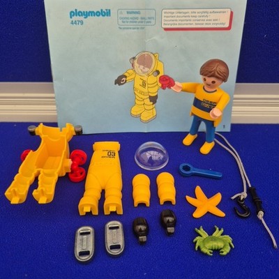 Playmobil Tiefseetaucher gelber Anzug #3 4479 mit Anleitung und extra Teilen