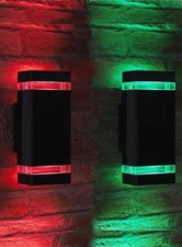 iYogaled Up-Down Outdoor Wall Light 2-Pack DuskToDawn IP65 Black LED Light