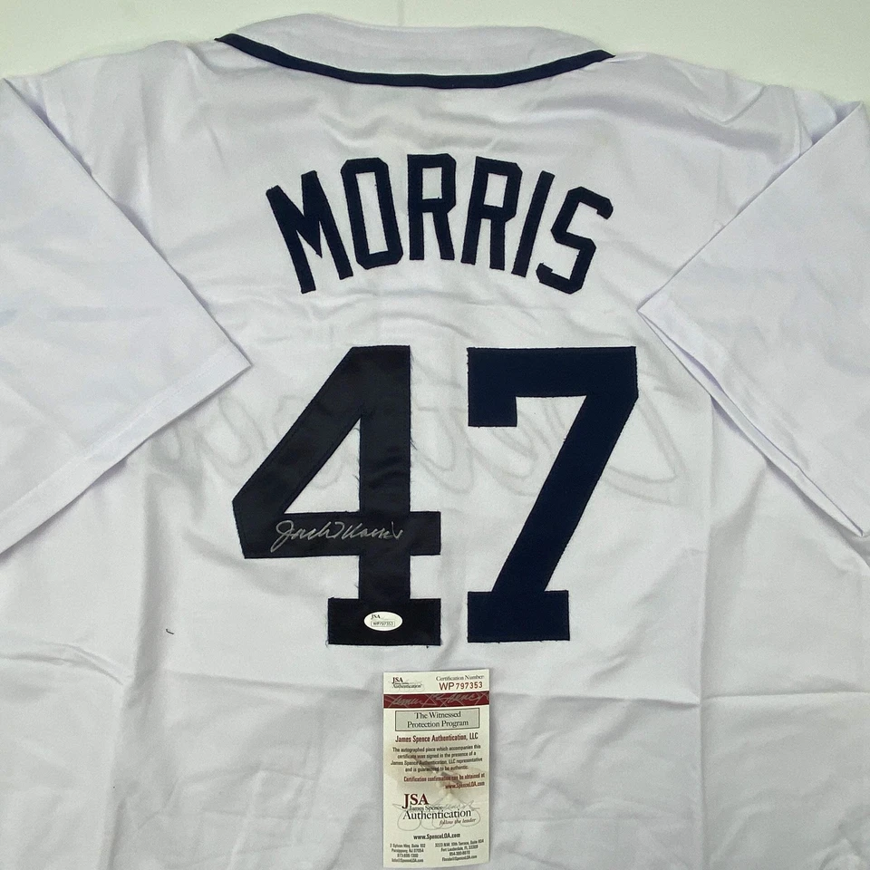 Autographed/Signed Jack Morris Detroit White Baseball Jersey JSA COA - Image 2 of 4