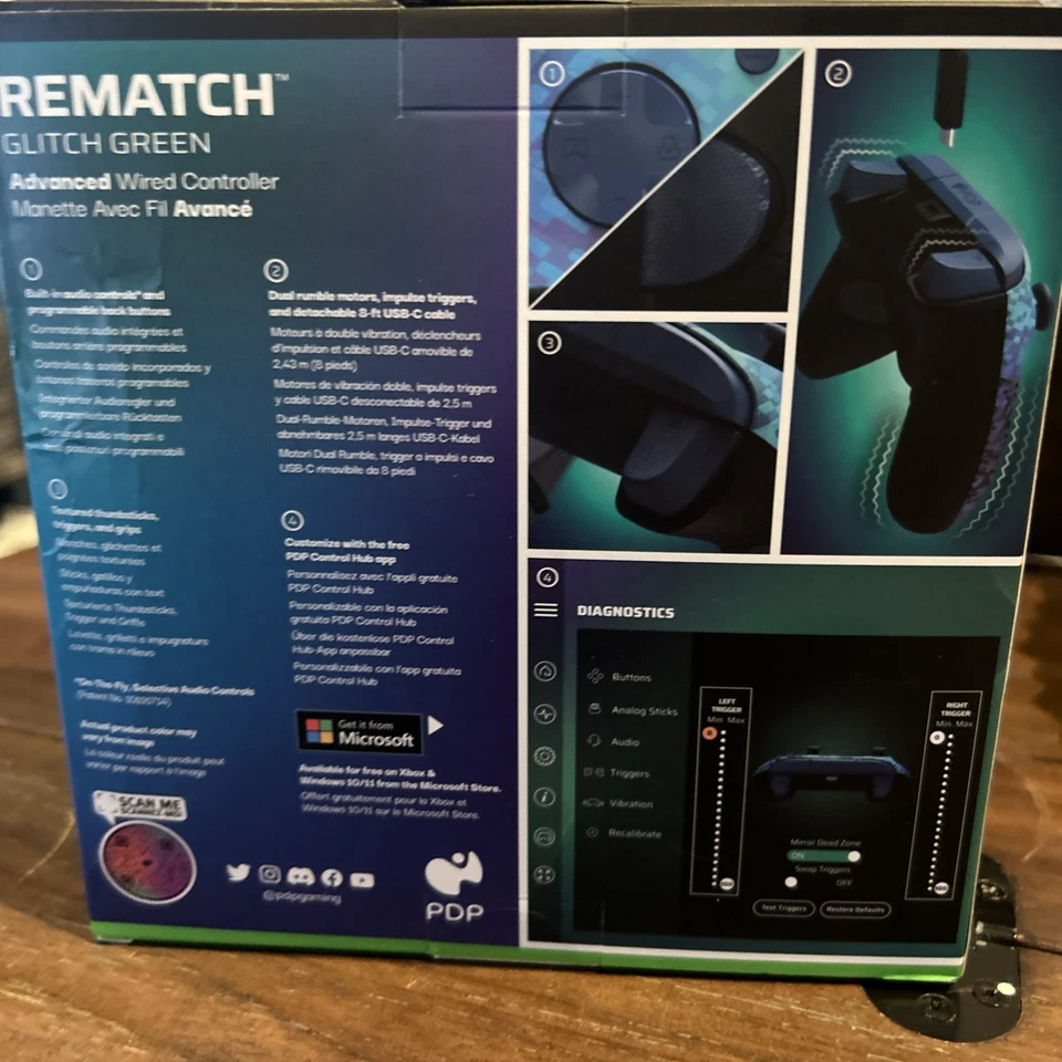 PDP REMATCH XBOX WIRED Controller GLITCH GREEN for Xbox Series XS, Xbox One, Of - Image 3 of 4