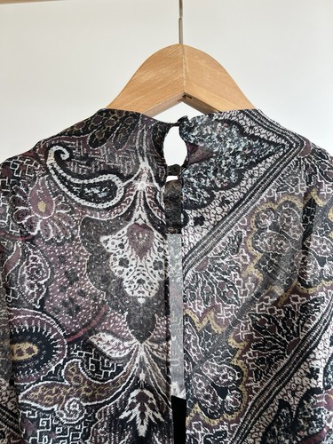 All Saints Giulia Scarf Dress M VGC drape paisley pattern print chiffon - Picture 4 of 8