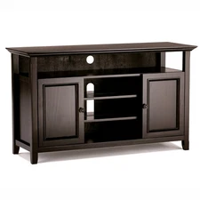 SIMPLIHOME Amherst 54-inch Wide Solid Wood TV Stand in Hickory Brown, Transit...