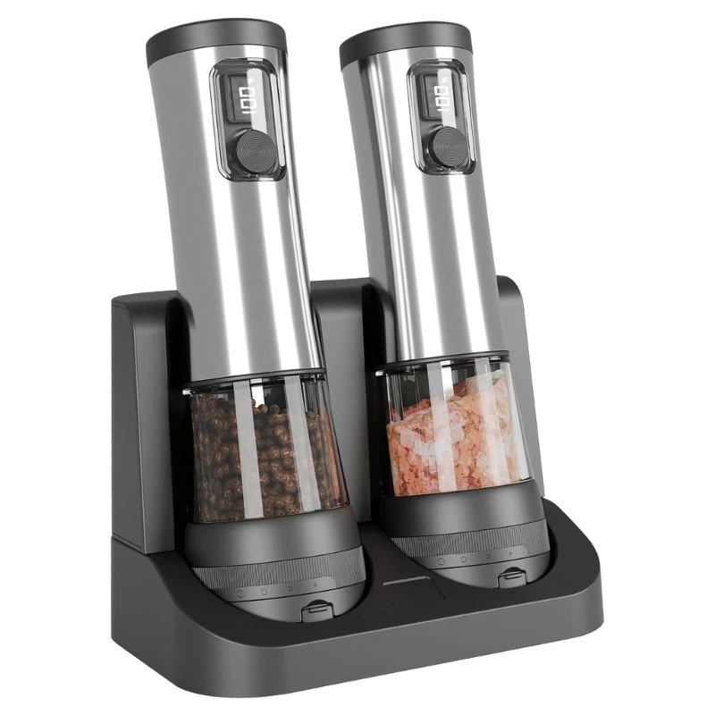 Nonrust Steel Electric Pepper Mill USB C Rechargeable Adjustable Grinding