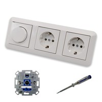 Rev Ritter Led Dimmer + Merten + 2X Steckdose Kinderschutz MEG2300-0319 In 1-M