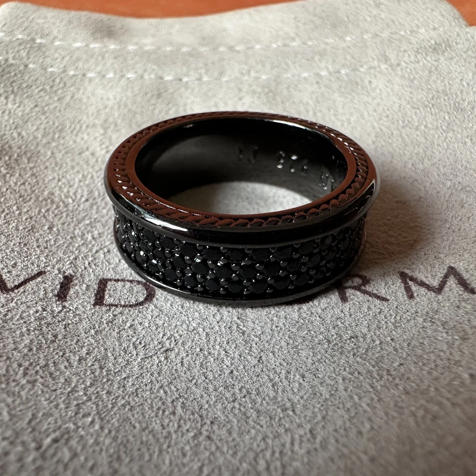 Anillo David Yurman Streamline Collection Hombre Negro Titanio con Diamantes Negros 10 Foto 2 de 4