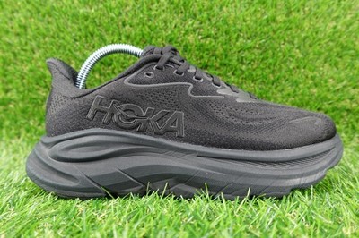 Hoka One One Clifton 10 Shoes Womens Size 9 Wide Black Black Running Sneaker