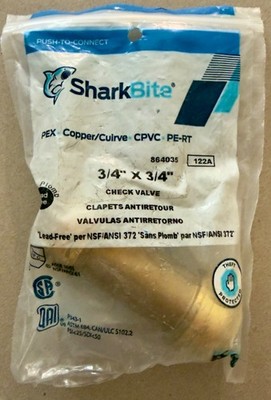 SharkBite U2016LFZ Push Connect 3/4 in. Brass Check Valve Backflow Preventer