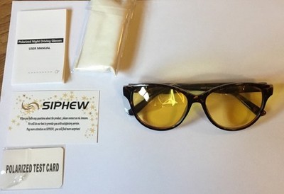 Siphew gelbe Brille für Nachtfahrten, Blendschutz, Schildpattbrille