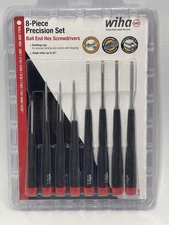 Wiha 26490 8 Piece Precision Ball End Hex Screwdriver Set - Inch