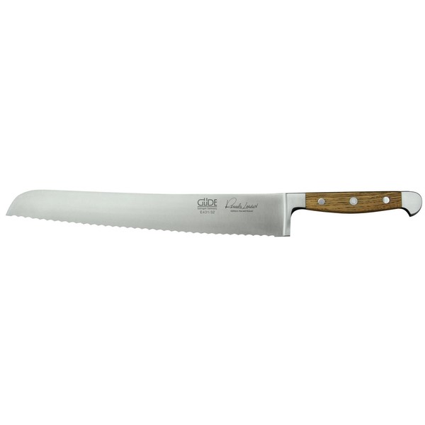 GüDe Brotmesser 32 Cm Wellenschliff FüR LinkshäNder Geschmiedet Eichenholzgriff-image