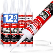 12 Pack Aquarium Silicone Clear Sealant, High Elasticity, Safe for Fish,Fast ...