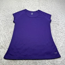 C9 Champion Duo Dry Shirt Purple Short Sleeve Crew Neck Womens Size Medium M