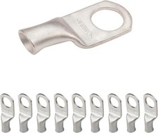 10 AWG 3/8 Stud Tinned Copper Wire Lugs, Heavy Duty Battery Cable Ends