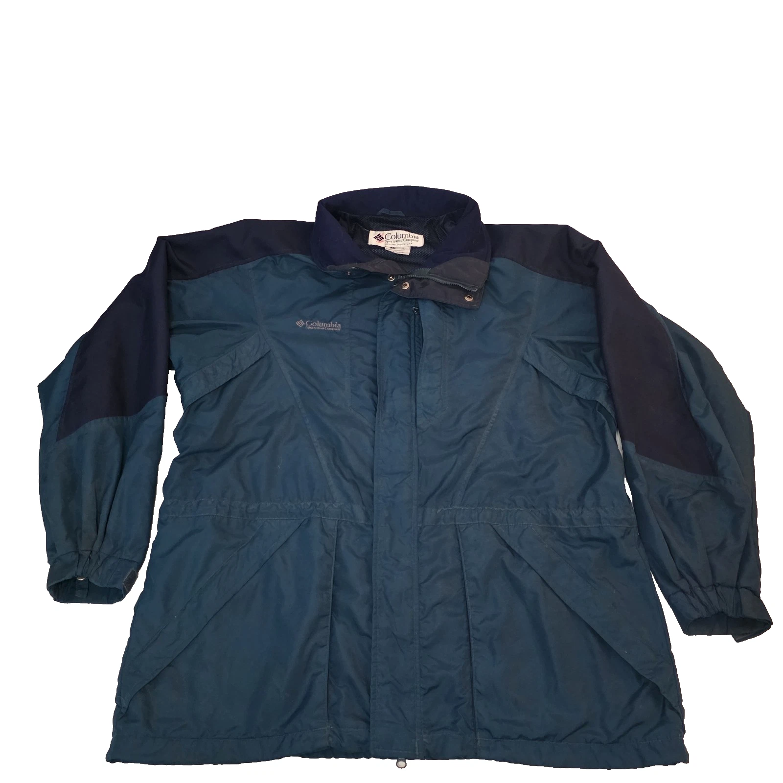 Columbia Double Whammy Women’s Large Full Zip Jacket Navy Teal Lined Zip Pockets