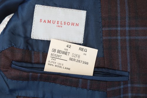 Samuelsohn Super 130 Check Wool Suit Jacket 42 R - Picture 7 of 9