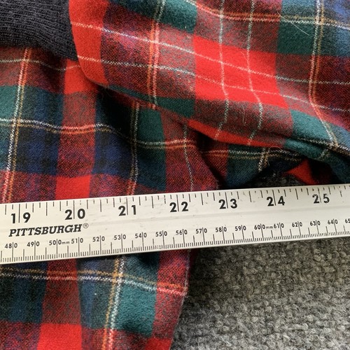 Pendleton Cardigan Mens Large 100% Virgin Wool Sweater Red Green Plaid USA Made - Picture 7 of 12