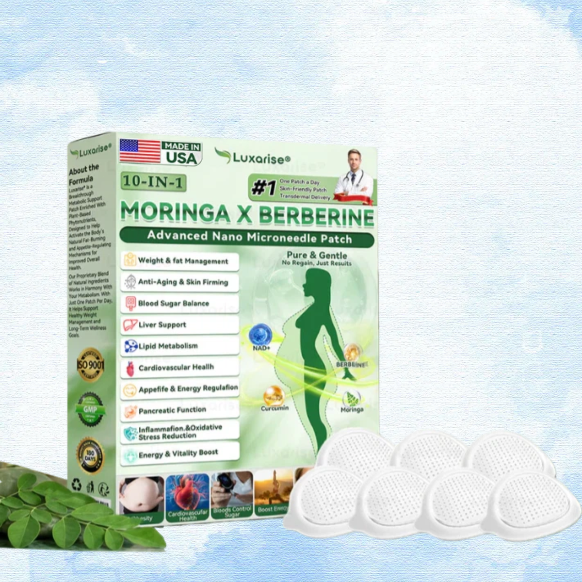 Luxarise Moringa & Berberine 10-IN-1 Advanced Nano Microneedle