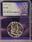 1958 Proof Silver Franklin Half Dollar NGC PF68  Purple Core
