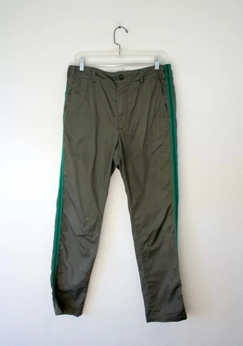 Engineered Garments Prospect Pant Olive Green Twill 32 Tuxedo Stripe SS17