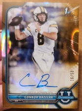 CONNOR BAZELAK 2021-22 BOWMAN UNIVERSITY 1ST CHROME RC GOLD LAVA AUTO 16/50