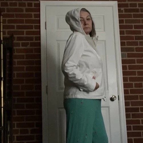 Merona Sudadera con Capucha Top Camisa Talla M Informal Con Capucha Blanco Foto 3 de 4