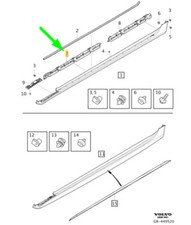 VOLVO S90 v90 linker mittlerer Schwellerschieber OE